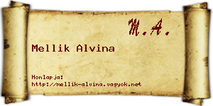 Mellik Alvina névjegykártya
